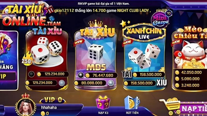 Cổng game tài xỉu Rikvip