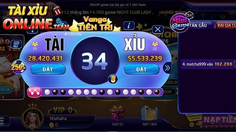 Đa dạng ưu đãi game tài xỉu Rikvip