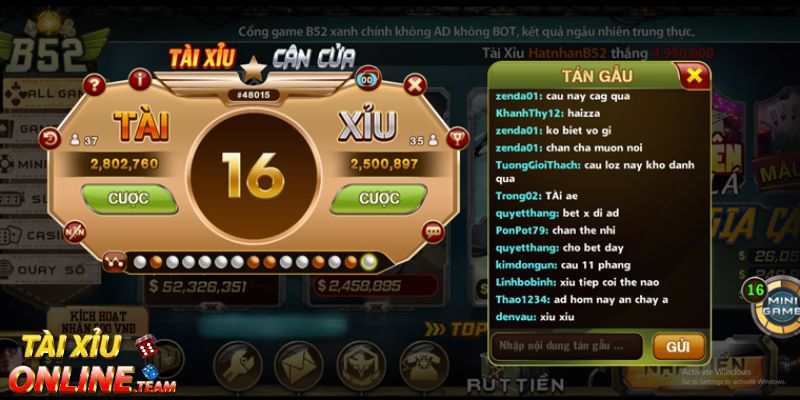 Hướng dẫn cách chơi game B52 Taixiu trên trang web